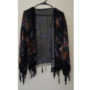 Vintage Beaded Fringe Shawl